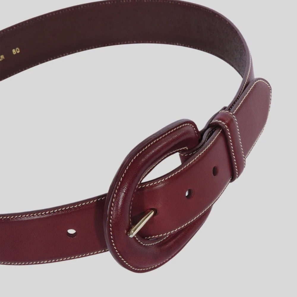 Veronica Beard x Gavazzeni Aloe Belt size XXS in Bordeaux Italian Leather NWT